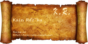 Kain Réka névjegykártya